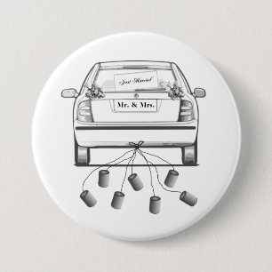 Just Married 7.5 Cm Round Badge