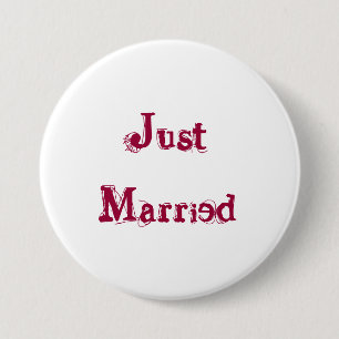Just Married 7.5 Cm Round Badge