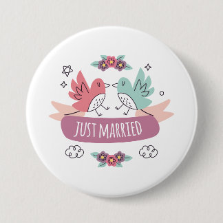 just married  7.5 cm round badge