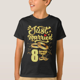 Just Married 8 Years Ago 8th Wedding Anniversary T-Shirt
