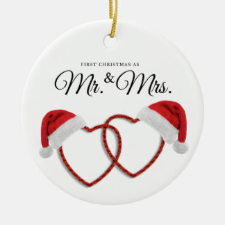 Just Married a Christmas Ornament Newly Weds heart
