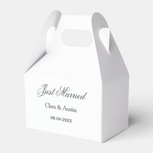 Just Married add couple name date year wedding sim Favour Box