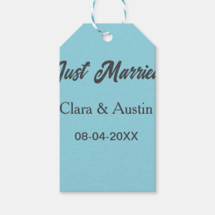 Just Married add couple name date year wedding sim Gift Tags