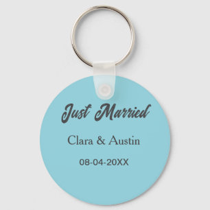 Just Married add couple name date year wedding sim Key Ring