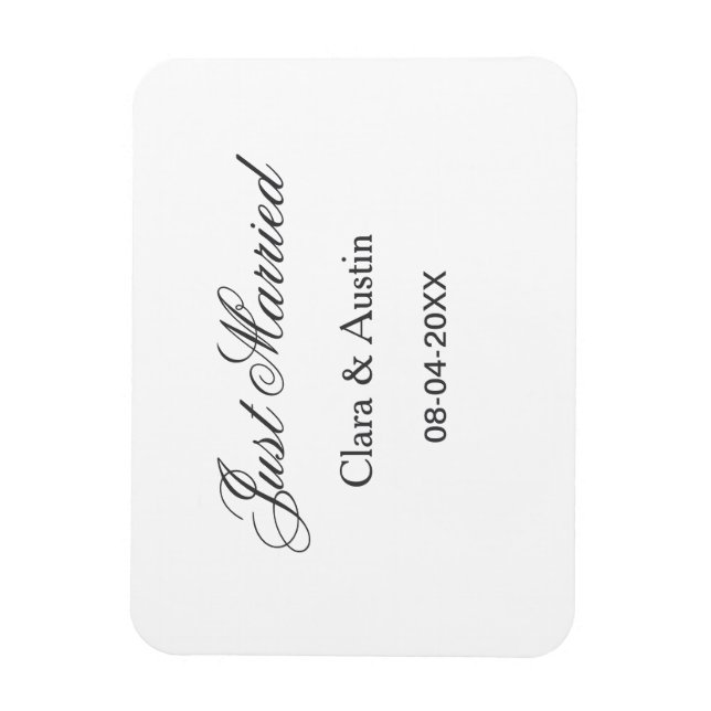 Just Married add couple name date year wedding sim Magnet (Vertical)
