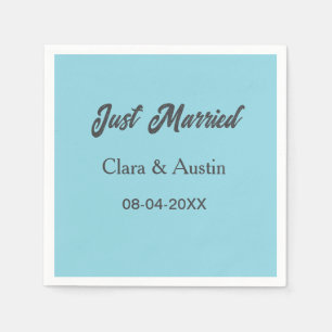 Just Married add couple name date year wedding sim Napkin