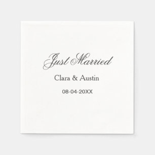 Just Married add couple name date year wedding sim Napkin