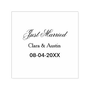 Just Married add couple name date year wedding sim Self-inking Stamp