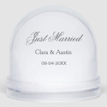 Just Married add couple name date year wedding sim Snowglobe<br><div class="desc">design</div>
