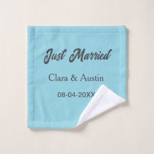 Just Married add couple name date year wedding sim Wash Cloth