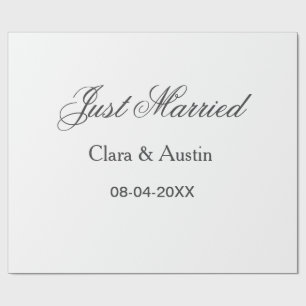 Just Married add couple name date year wedding sim Wrapping Paper