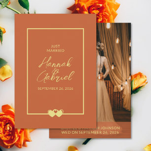 Just Married Add Photo Wedding Announcement Card