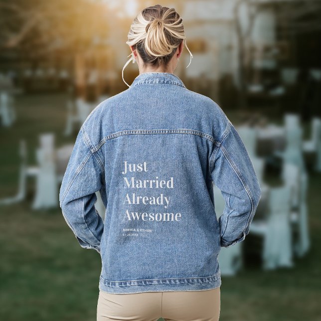 Just Married Already Awesome Funny  Denim Jacket (Creator Uploaded)