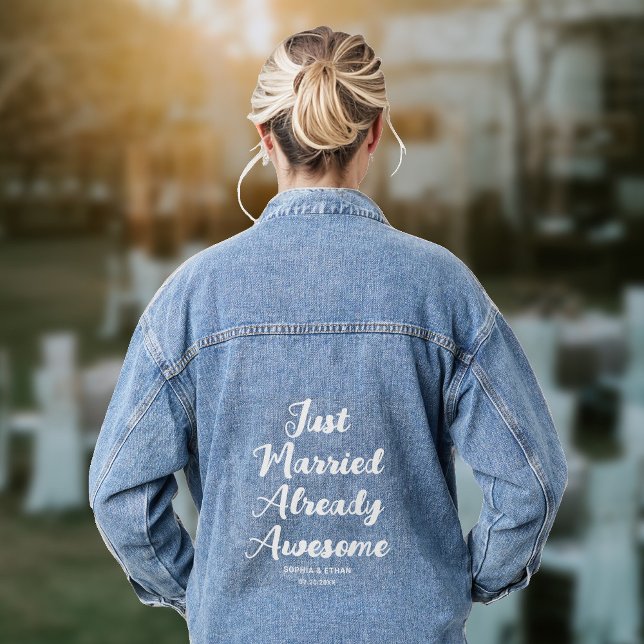 Just Married Already Awesome Funny  Denim Jacket (Creator Uploaded)