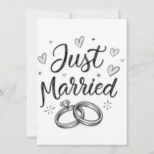 Just Married Anniversary Party Invitation with Wed