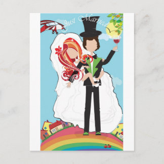 Just married! announcement postcard