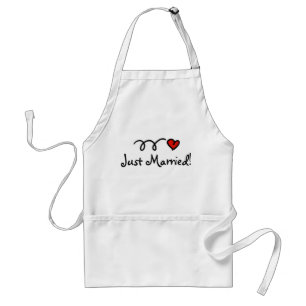 Just married apron with cute heart