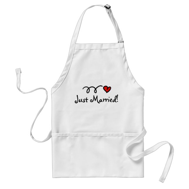 Just married apron with cute heart (Front)