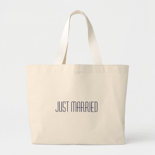 just married beach bag