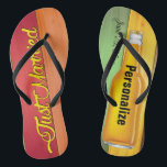 Just Married Beer Beach Flip Flops<br><div class="desc">Just Married! Beer flip flops for the newlyweds. Great for a beach honeymoon. Personalise and add custom names and wedding date.</div>