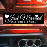 Just Married Black Personalised Newlywed Wedding Car Magnet<br><div class="desc">Just Married Personalised Name Newlywed Wedding Car Magnet. Personalise this custom design with the names of the bride and groom or with your own text.</div>