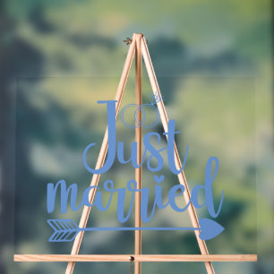 Just Married Blue Acrylic Sign