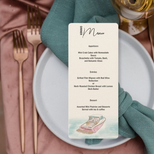 Just married Boat Dinner Wedding Menu  (Creator Uploaded)