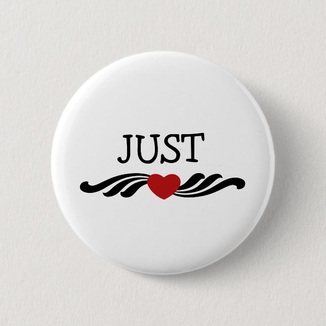 Just Married Bride and Groom 6 Cm Round Badge (Front)