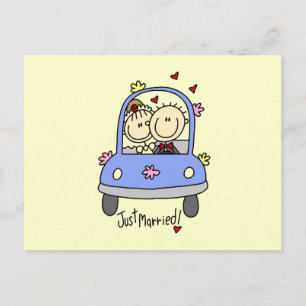 Just Married Bride and Groom T-shirts and Gifts Announcement Postcard