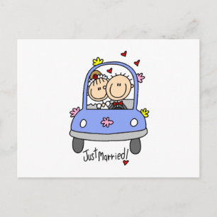 Just Married Bride and Groom T-shirts and Gifts Announcement Postcard