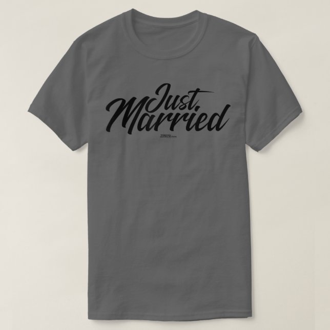 Just Married Bride And Groom Tees Wedding Annivers (Design Front)