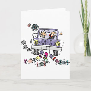 Just Married Bride And Groom Wedding Celebration Announcement