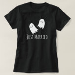 Just Married Bride Or Groom Ghosts Spooky Wedding T-Shirt<br><div class="desc">Just married bride or groom design has a cute ghosts motif,  is part of the spooky wedding collection and is available in more styles.</div>