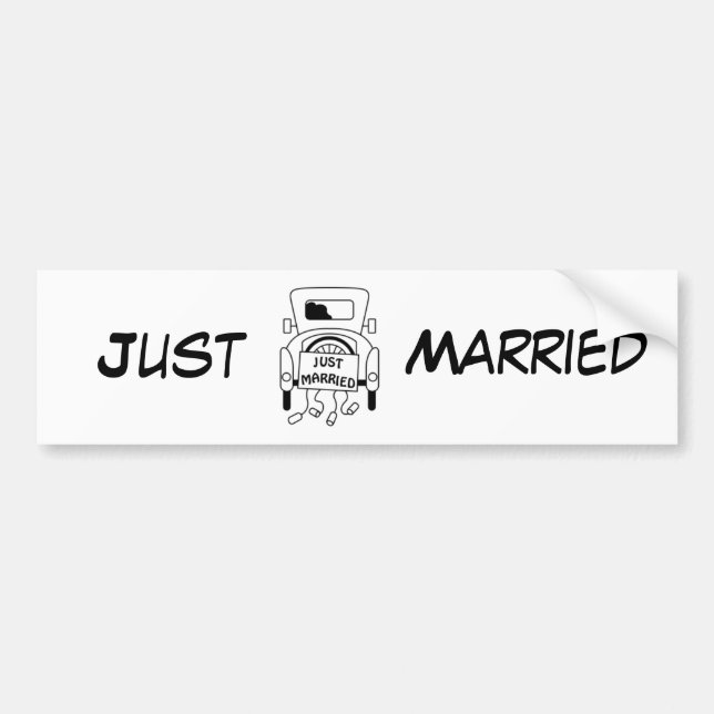 "Just Married" Bumper Sticker (Front)