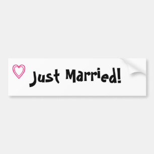 "Just Married!" bumper sticker