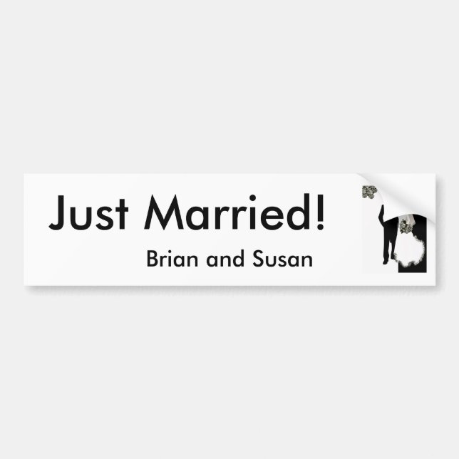 Just Married! Bumper Sticker Template (Front)