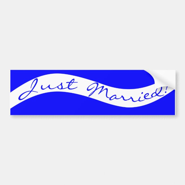 Just Married! Bumper Stickers For Newlyweds Cars (Front)