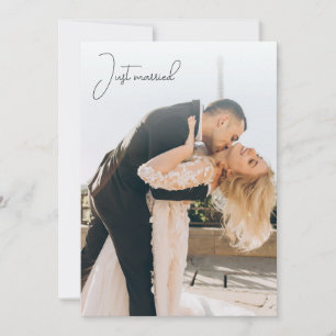 Just Married Calligraphy Elopement Announcement