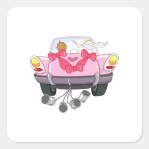 Just Married Car 27 Square Sticker
