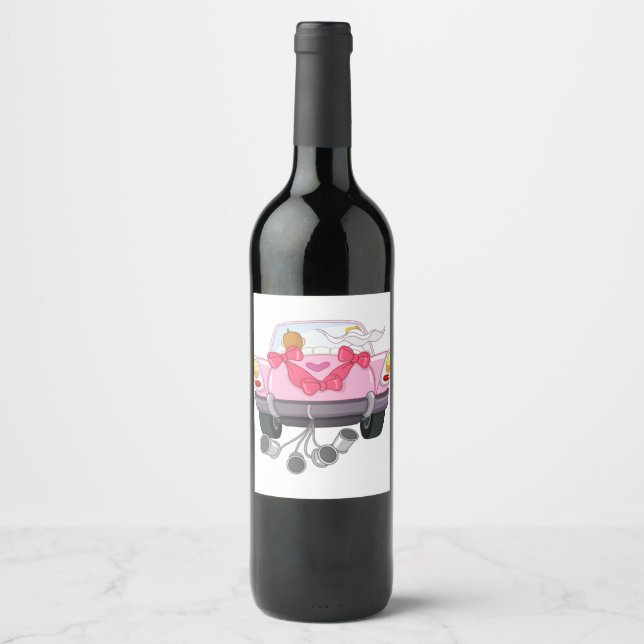 Just Married Car 27 Wine Label (Front)
