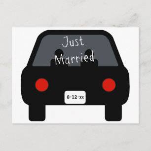Just Married Car Announcement Postcard