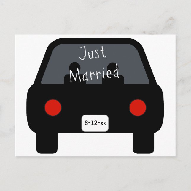 Just Married Car Announcement Postcard (Front)