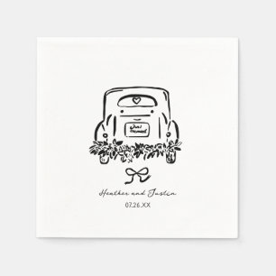 Just Married Car Custom Wedding Favors Napkin