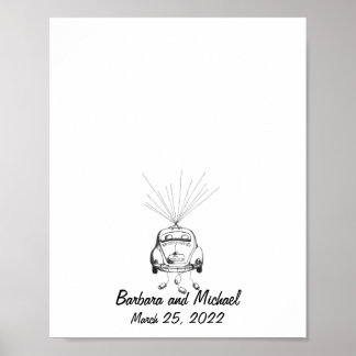 Just Married Car Fingerprint Guest Book