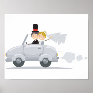 Just Married Car Poster