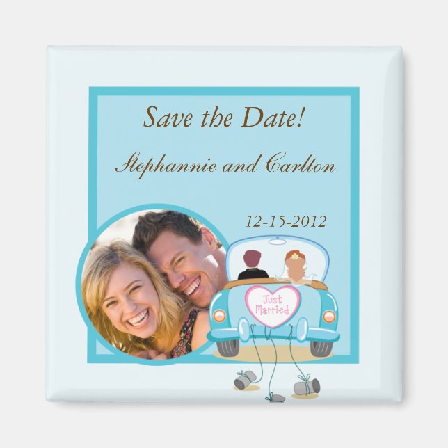 Just Married Car Wedding Announcement Magnet (Front)