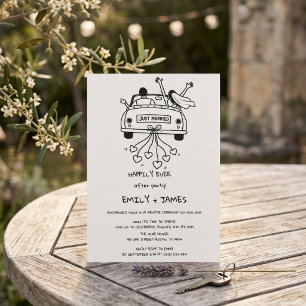 Just Married Car Wedding Reception  Invitation
