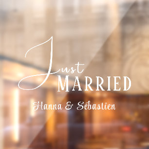 Just Married Car Window Cling