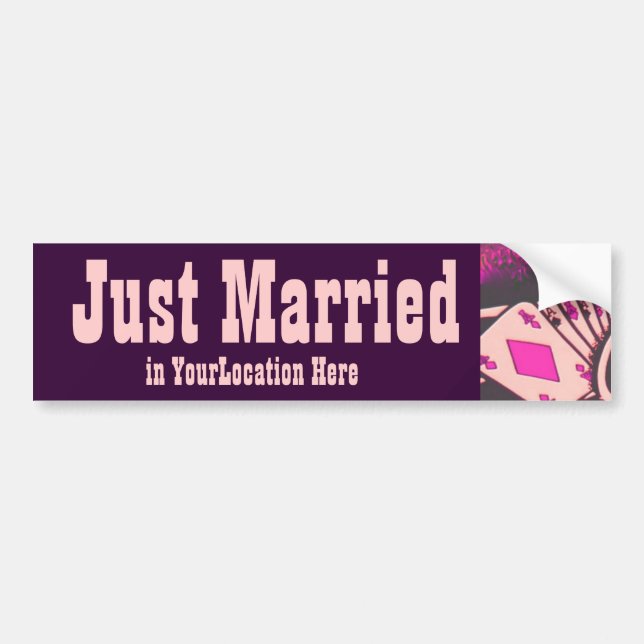 Just Married Casino Gambler Bumper Sticker (Front)