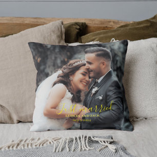 Just Married Celebrate Love with personalised  Cushion